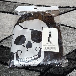 PIRATE SKULL & BONES SUPER SHINY BLACK 5FT DURABLE WINDSOCK OUTDOOR DECO…